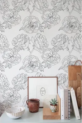 Produktbild von Coloray Fototapete 208x146 cm An Einer Wand Latex Latextapete - Rosen umrissen.