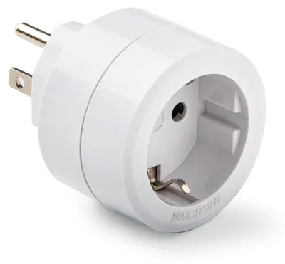 Obrázek produktu pro Famatel Usa-eu 15a 250v Ip20 Plug Adapter White One Size / EU Plug 220V White One Size