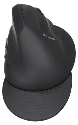Image de Souris optique sans fil 2,4 GHz, souris verticale, 6 boutons, souris de bureau ergonomique avec 3 niveaux de réglage de la vitesse de déplacement, pour PC et ordinateur portable, noire