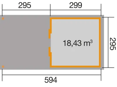 Produktbild von WEKA Lounge-Haus 225 A Gr. 2, 21 mm aus Holz Gartenhaus mit 21 mm Wandstärke Holzhaus Fußboden inklusive Blockbohlenhaus 20,09 m² Flachdach