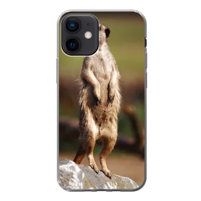 Produktbild von MuchoWow® Handyhülle Schutzhülle Hülle für iPhone 12 Erdmännchen - Tier - Spiel Silikon Softcase Handy Hülle - Schutzhülle