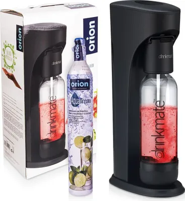 Produktbild von Orion Sprudler Wassersprudler Trinkwassersprudler zum Aufsprudeln von Wasser Kohlensäure für Wasser Siphonflaschr schwarz AquaDream C02-Patrone, Set
