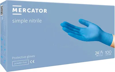 Obrázek produktu pro Jednorázové nitrilové rukavice Mercator Simple Nitrile modré 100 ks velikost S