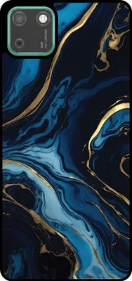 Obrázok produktu pre Smartphonica Phone Case Fit pre Huawei Y5P s mramorovou potlačou - TPU zadný kryt puzdra gold blue marble design - Gold Blue