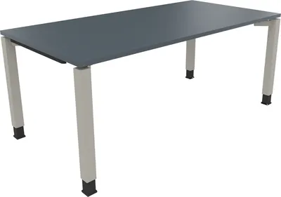 Produktbild von Schreibtisch Vierfuß Quadratrohr B1800xT900xH680-820 si/Lavagrau