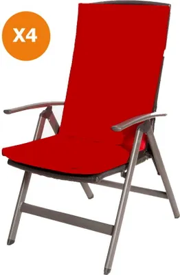 Produktbild von Stuhlkissen 4er set | Sitzkissen outdoor 110x47x4cm Rot | sitzkissen gartenmöbel sitzkissen stuhl | stuhlkissen outdoor