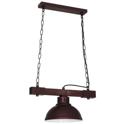 Immagine prodotto di Casa di campagna luce a sospensione legno metallo marrone E27 L:40cm vintage luce a sospensione cucina tavolo da pranzo soggiorno