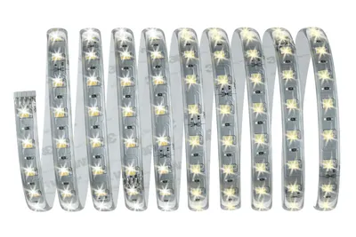 A coiled LED strip light on a white background.