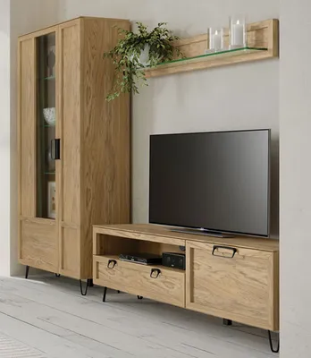 Produktbild von Wohnzimmer-Set Wohnwand Limbo 3-teilig Eiche Artisan teilmassiv