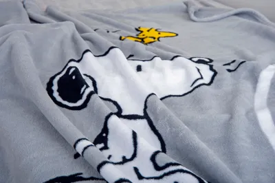 Produktbild von XXL Peanuts Flanell Flauschdecke Snoopy Kuschel Decke, super soft,  150 x 200 cm Tagesdecke Überwurf