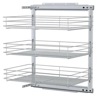 Produktbild von 3-stufiger ausziehbarer Küchen-Drahtkorb Silber 47x35x56 cm