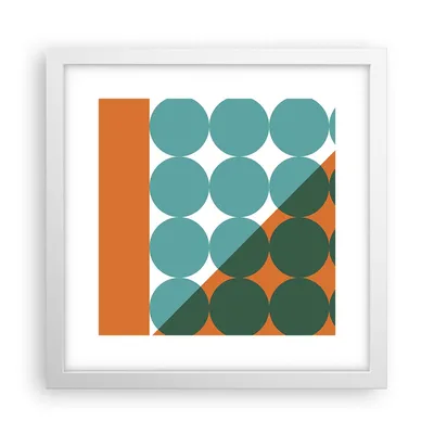 Produktbild von Gerahmtes Poster - Weißer Rahmen - Koliken Türkis Orange - 30x30 cm - Wand Bild - Wanddeko - Wandbilder - Kunstposter - Wandposter - Bilderrahmen - Bilder - Kunstdruck - P2WAC30x30-4606