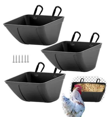 Obrázek produktu pro Visící krmítko pro slepice, kozy a prasata – sada 3 kusů