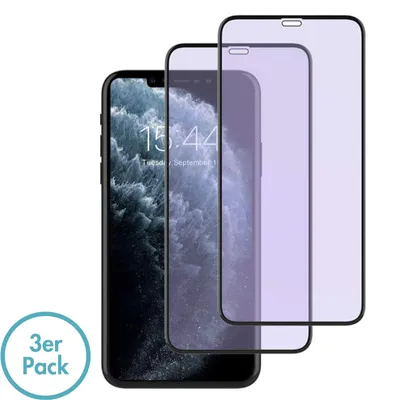 Produktbild von Apple iPhone 12 Mini Blaulichtfilter Anti-Fingerprint Anti-Oil Displayschutz 3er-Set