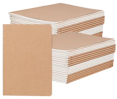 A5 Kraftpapier Notizbuch, 40er Pack, 72 Seiten, blanko
