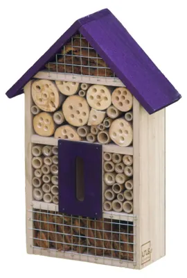 Immagine prodotto di Solidchoice - Albergo per insetti in legno, ideale per bombi e api, con finitura naturale