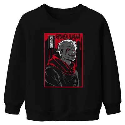 Imagen del producto de Sudadera con capucha uni para niños, diseño de Ryomen Sukuna de Jujutsu Kaisen, estilo anime, color , talla 140