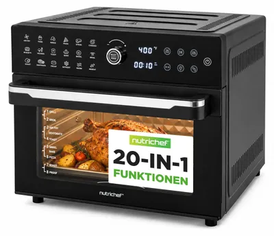 Productafbeelding van NutriChef XXL heteluchtfriteuse, 30 liter, airfryer-oven met draaiend spied