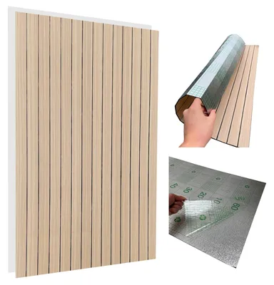 Immagine prodotto di Pannello decorativo 3D a lamelle, effetto legno, autoadesivo, 100 x 60 cm, beige/marrone