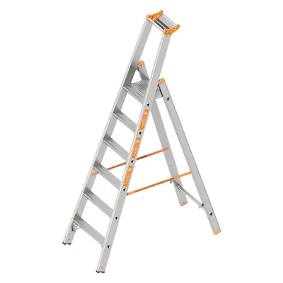 Produktbild von Layher Stufenstehleiter einseitig begehbar TOPIC 1064, 1064006
