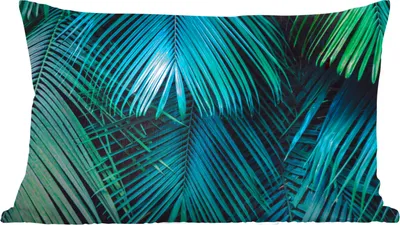 Produktbild von MuchoWow® Zierkissen Sofakissen Wohnzimmer Dekokissen 50x30 cm Palmenblatt - Tropisch - Natur - Dschungel - Wohnzimmerdekoration - Polster mit Photo