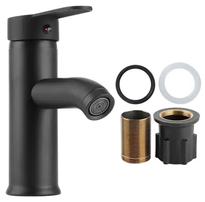 Produktbild von Edelstahl-Badezimmer-Becken-Wasserhahn-Waschbecken-Warm-Kaltwasser-Mischbatterie BlackLow-Typ