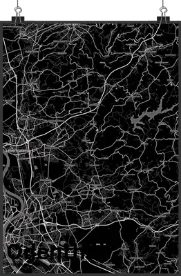 Produktbild von Mr. & Mrs. Panda Bild Odenthal DIN A3 - Geschenk, Plakat, drucke, wanddeko, Wandbild, Deko, Stadt Dorf Karte Landkarte Map Stadtplan