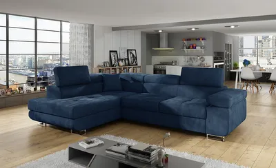 Produktbild von NABBI Ecksofa mit Zersetzung u Lagerraum Almero L - Dunkelblau