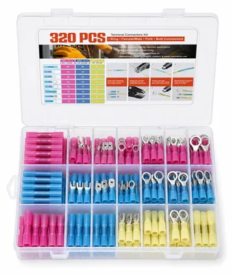 Schrumpfverbinder-Set, 320 Stück, 0,5–6,0 mm²