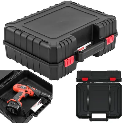Image de Kufr na nářadí s upevňovacími páskami HEAVY 384x335x144 mm - barva: černá