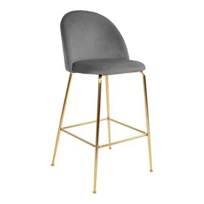Image de Laust Tabouret de bar gris velours, gris, laiton.
