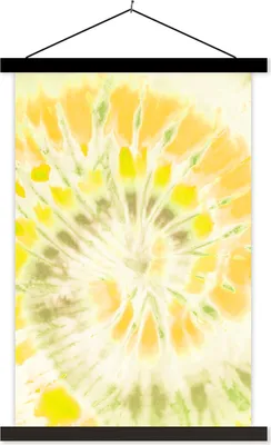 Produktbild von MuchoWow® Textilposter Krawattenfärbung - Gelb - Orange 120x180 cm mit schwarzem Rahmen - Fotos