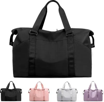 Image de Sac de sport et de voyage Unyqoos® pour femmes et hommes – 46 x 20 x 31 cm, 0,6 kg, nylon 600D résistant à l'eau, poignées renforcées, compartiment humide, plusieurs compartiments, poche arrière pour poignée de valise