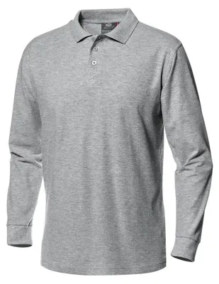 Image de Polo de travail à manches longues pour homme Sir Safety, 100 % piqué de coton, taille S, noir