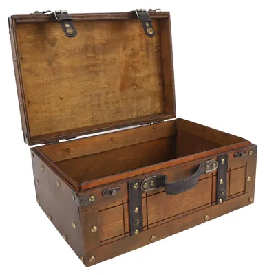 Imagen del producto de Caja de almacenamiento vintage de madera, ideal para decoración y almacenamiento