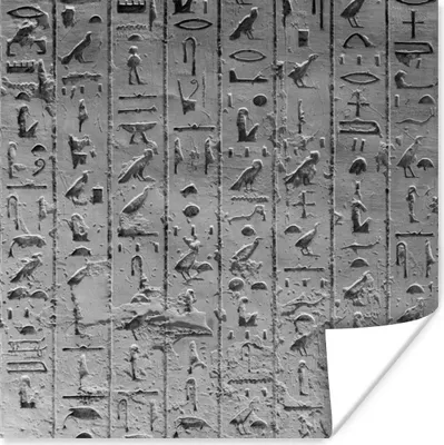 Produktbild von MuchoWow® Poster Ägypten - Hieroglyphen - Schwarz - Weiß 75x75 cm - Wand Dekoration