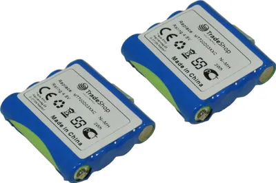 Produktbild von 2x Trade-Shop Premium Ni-MH Akku 4,8V 600mAh für DeTeWe Outdoor PMR 8000, Simvalley WT-100, Switel WT237, Oricom ersetzt MT700D03XXC LH060-3A44C4BT Simvalley PX-1755, PX-1761, PX-1754-919, PX-175-675