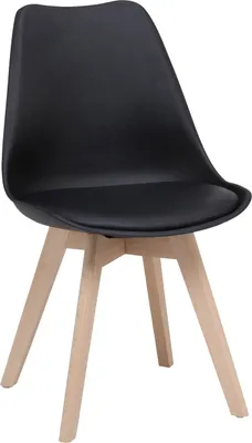 Produktbild von Stuhl - Braun - Schwarz - Holzgestell - Kunstleder - Kunststoff