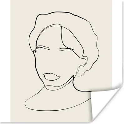 Produktbild von MuchoWow® Poster Text - Zitate - Strichzeichnungen - Frauen 50x50 cm - Wohnzimmerdekoration