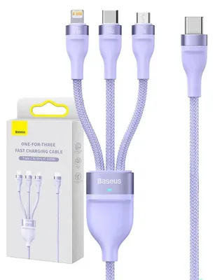 Produktbild von Baseus 3in1 Ladekabel 100W für iPhone / USB C /micro USB Schnell Ladekabel 1.5m