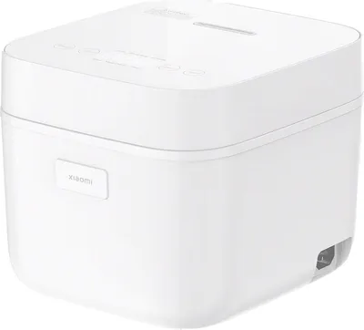 A white Xiaomi multifunctional rice cooker is shown from a three-quarter angle.