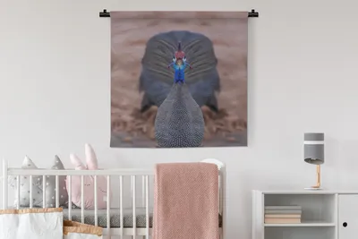 Produktbild von MuchoWow® Wandteppich Wandbehang Perlhühner - Vögel - Federn 90x90 cm Tapisserie Dekoration Wandtuch - Wandaufhänger