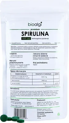 Zdjęcie produktu dla Spirulina Bioalgi 400 Tabletek - Suplement Diety
