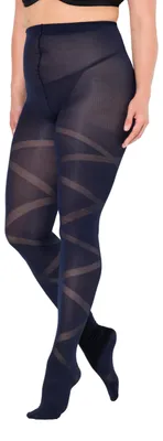 Image de Ulla Popken - Collants pour femmes grandes tailles, rayés