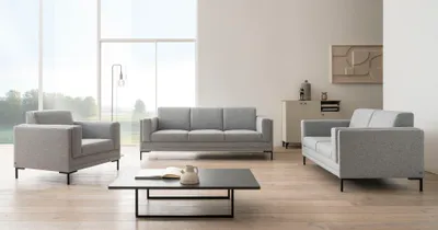 Produktbild von LOOKS by Wolfgang Joop Sessel, LOOKS VII made by DOMO Collection, Designersessel, Polstersessel, Einzelsessel. Wohnzimmersessel, Strukturstoff in silber, 97 x 90 cm