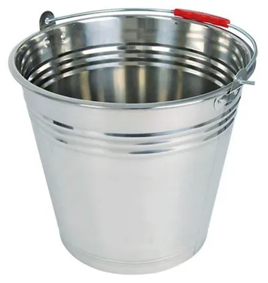 Produktbild von BURI Edelstahleimer 12 Liter Metalleimer Wassereimer Blumenkübel Ascheeimer Dekoeimer