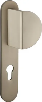 Image de Ensemble de poignées pour porte d'entrée palière Chantilly trou de cylindre, carré 7mm, entr'axes 195mm, anodisé inox - THIRARD