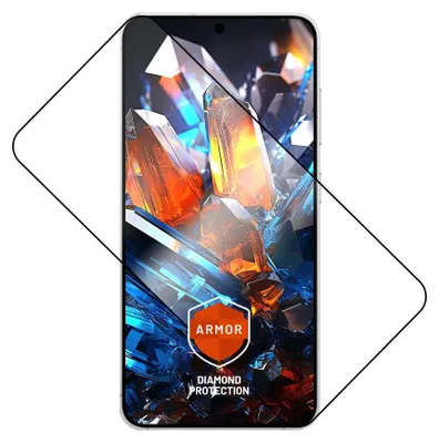 Immagine prodotto di Vetro temperato con applicatore per Galaxy S25 Plus, vetro temperato ultra resistente dell'armatura fissa, cornice nera