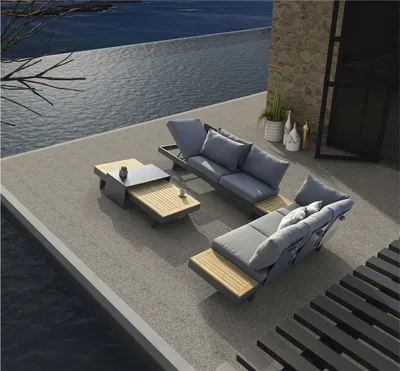 Produktbild von Loungegruppe MOLISE, Aluminium pulverbeschichtet & Akazienholz, anthrazit, Green Spirit®