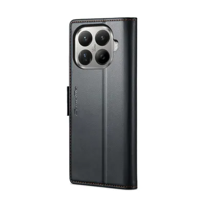Produktbild von CLM-Tech Handyhülle kompatibel mit Xiaomi 17T Pro Hülle - Tasche aus Premium Kunstleder - Klapphülle mit Ständer und Kartenfächern - Schutzhülle Wallet Case Cover schwarz